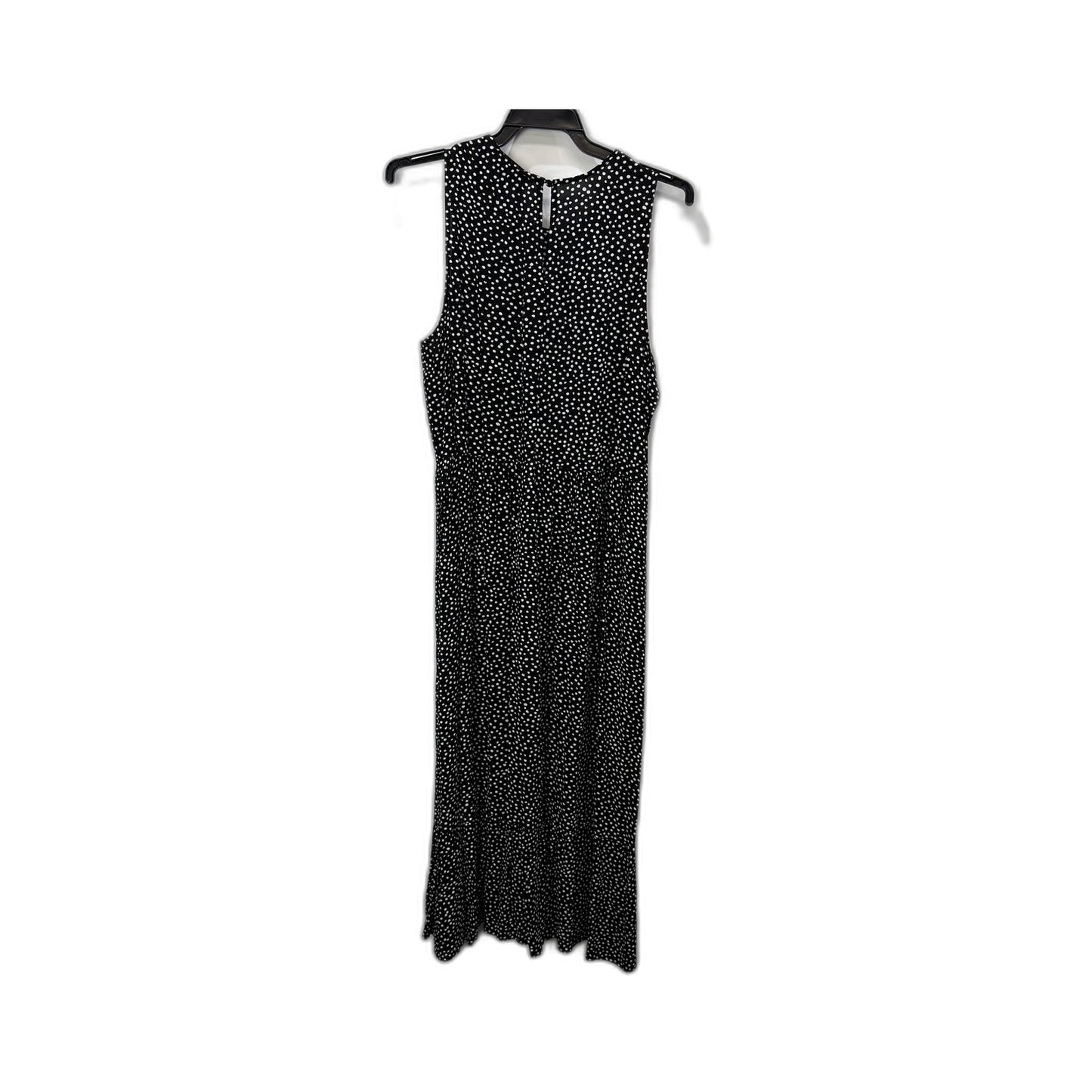 Decjuba Womens Polka Dot Dress Sleeveless Pleated Viscose Black and White Size 8