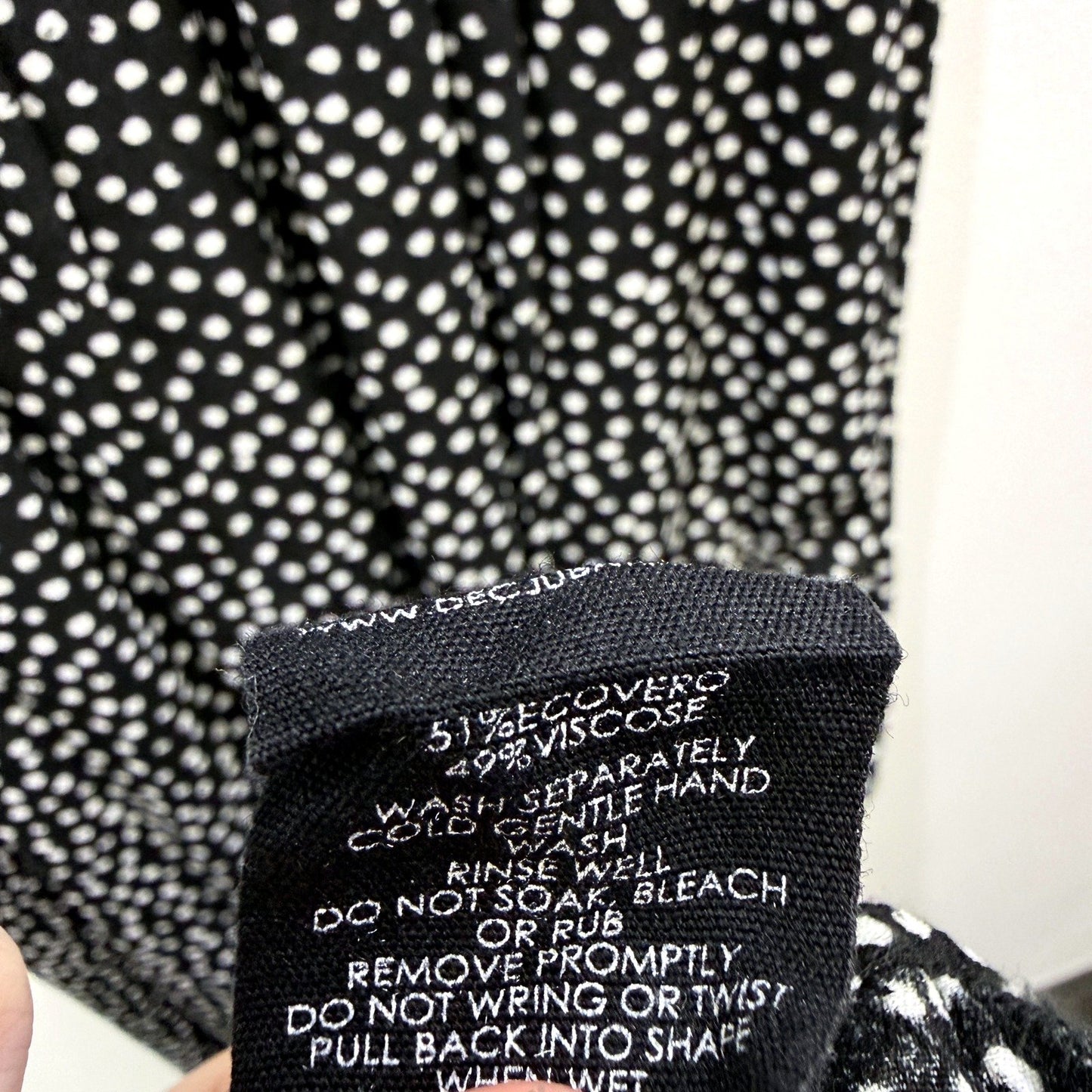 Decjuba Womens Polka Dot Dress Sleeveless Pleated Viscose Black and White Size 8