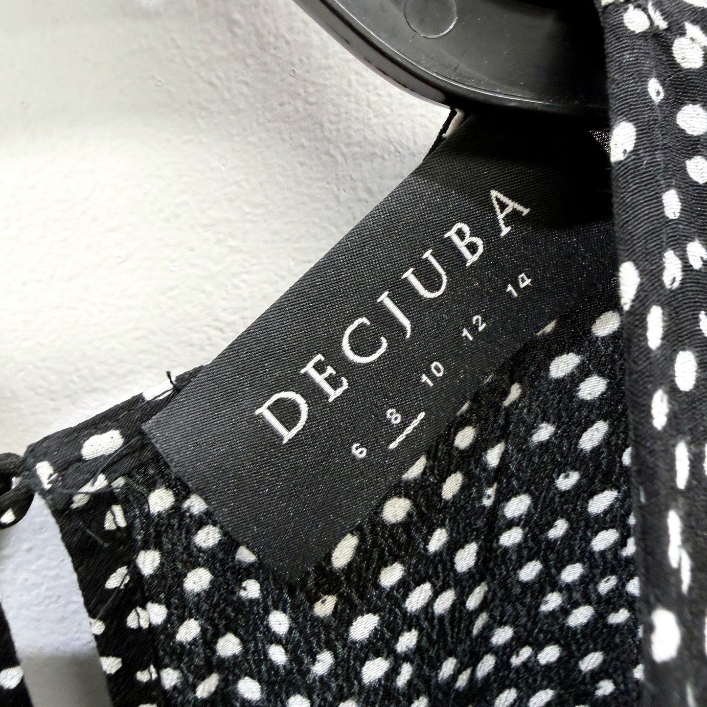 Decjuba Womens Polka Dot Dress Sleeveless Pleated Viscose Black and White Size 8
