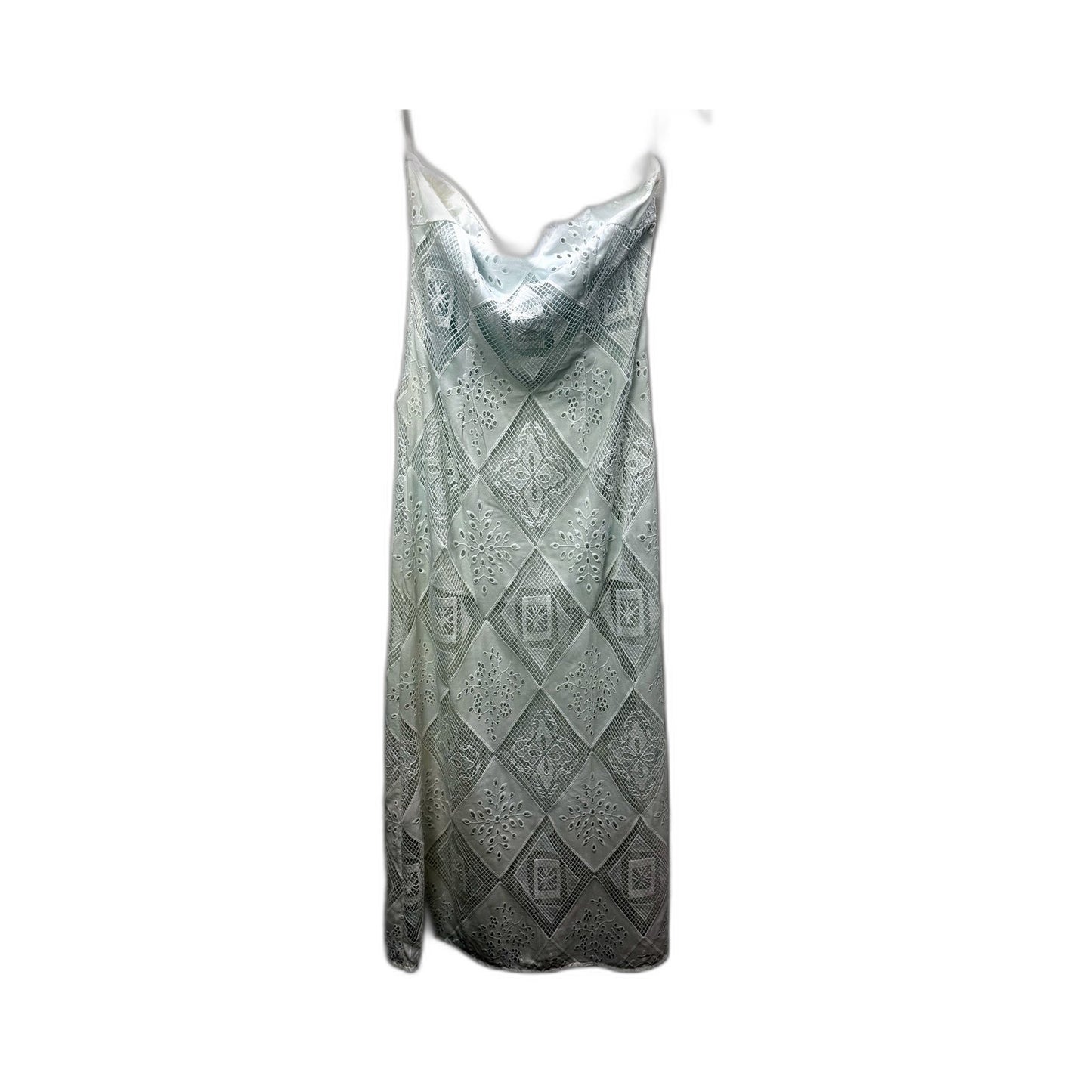 ASOS Design Womens Strapless Lace Midi Dress in White - Size 12