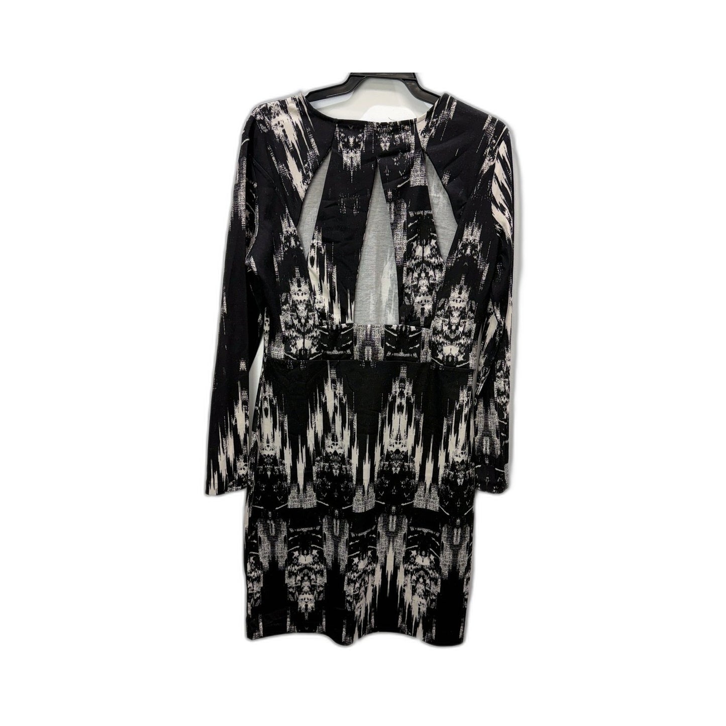 H&M Womens Patterned Pullover Dress Long Sleeve Black White Size Large NEW