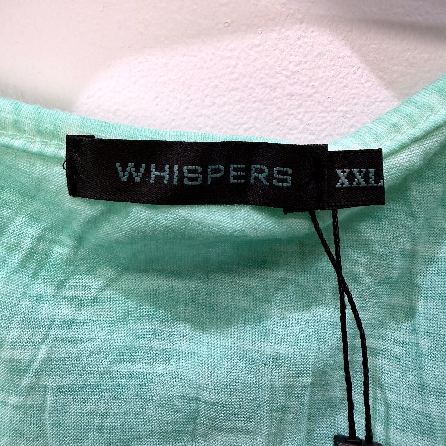 Whispers Womens Sleeveless Ruffle Tank Top Green Casual Blouse Size XXL NEW