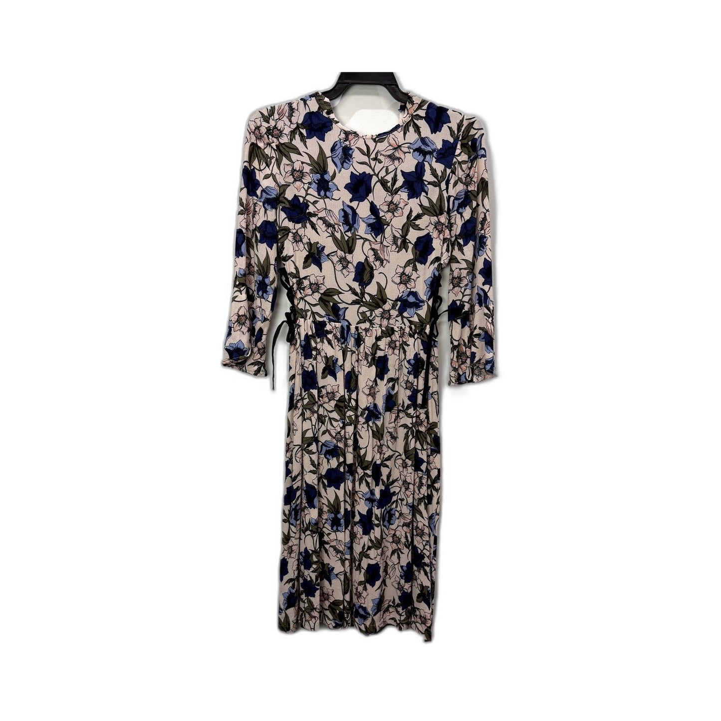 Topshop Womens Floral Print Dress Side Tie Zipper Closure Multi Color Size 8