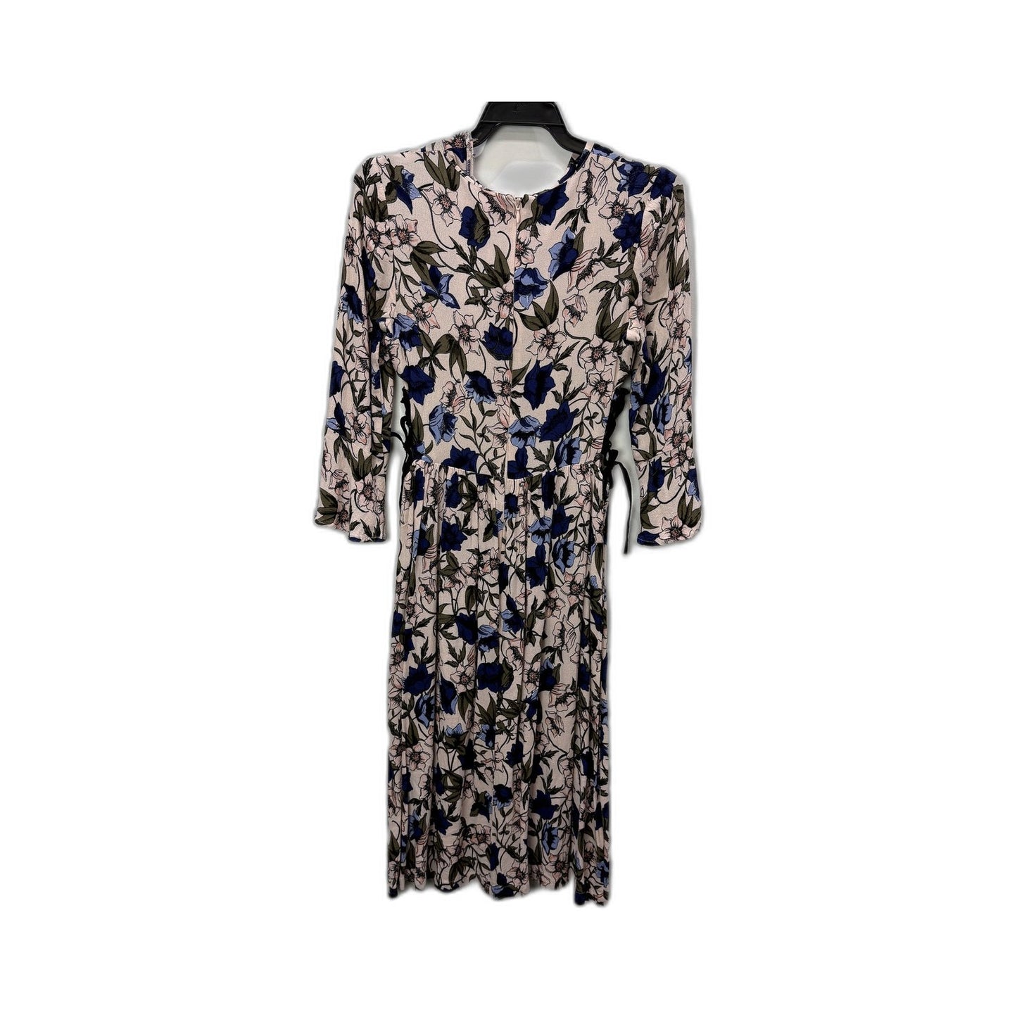 Topshop Womens Floral Print Dress Side Tie Zipper Closure Multi Color Size 8