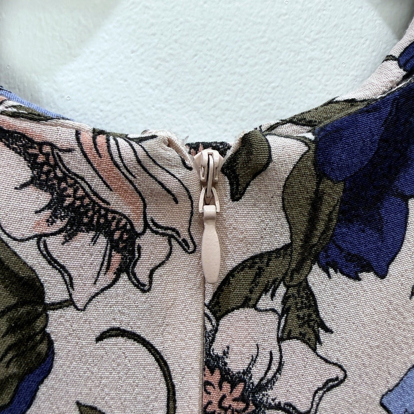 Topshop Womens Floral Print Dress Side Tie Zipper Closure Multi Color Size 8