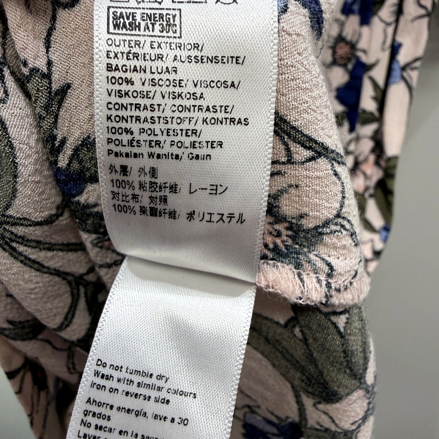 Topshop Womens Floral Print Dress Side Tie Zipper Closure Multi Color Size 8
