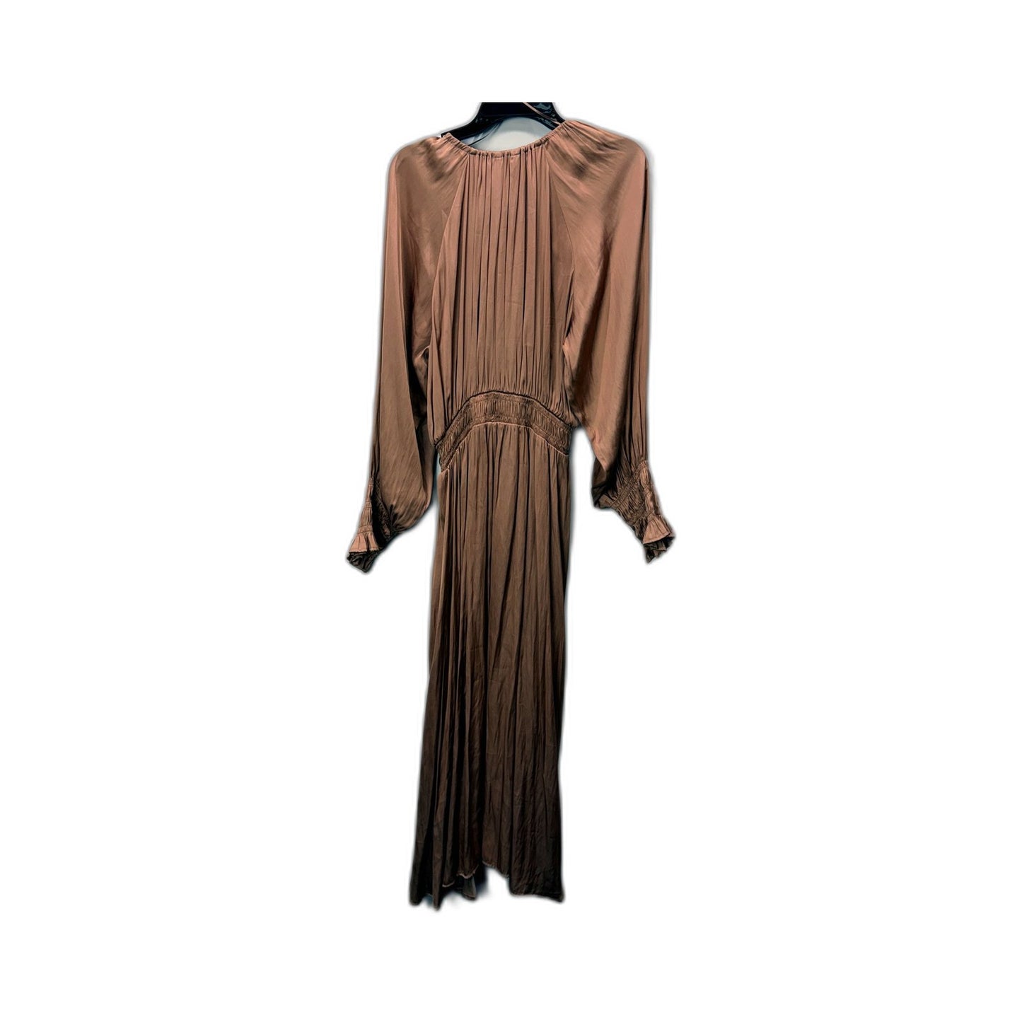 Zara Womens Longsleeve Light Bronze Metallic Casual Dress Size S NEW