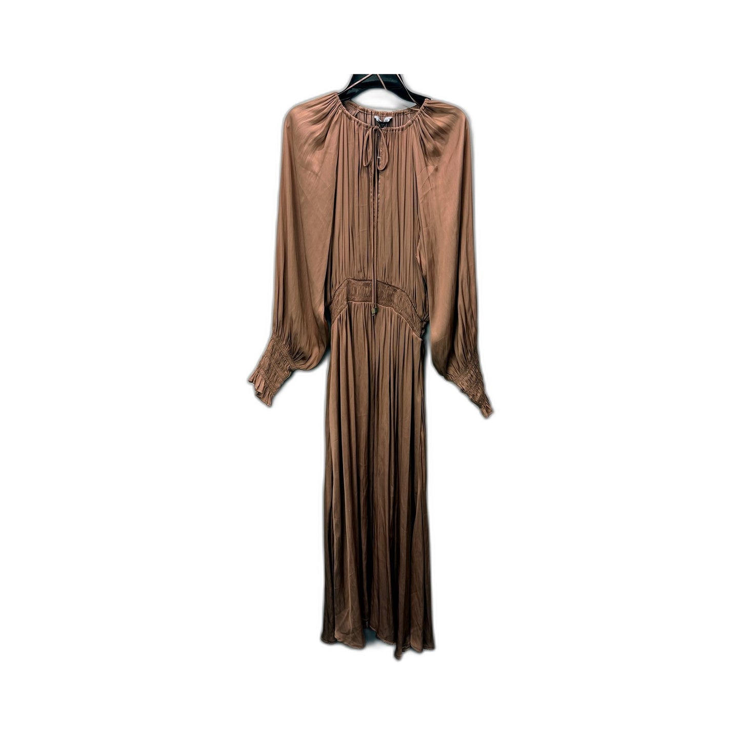 Zara Womens Longsleeve Light Bronze Metallic Casual Dress Size S NEW