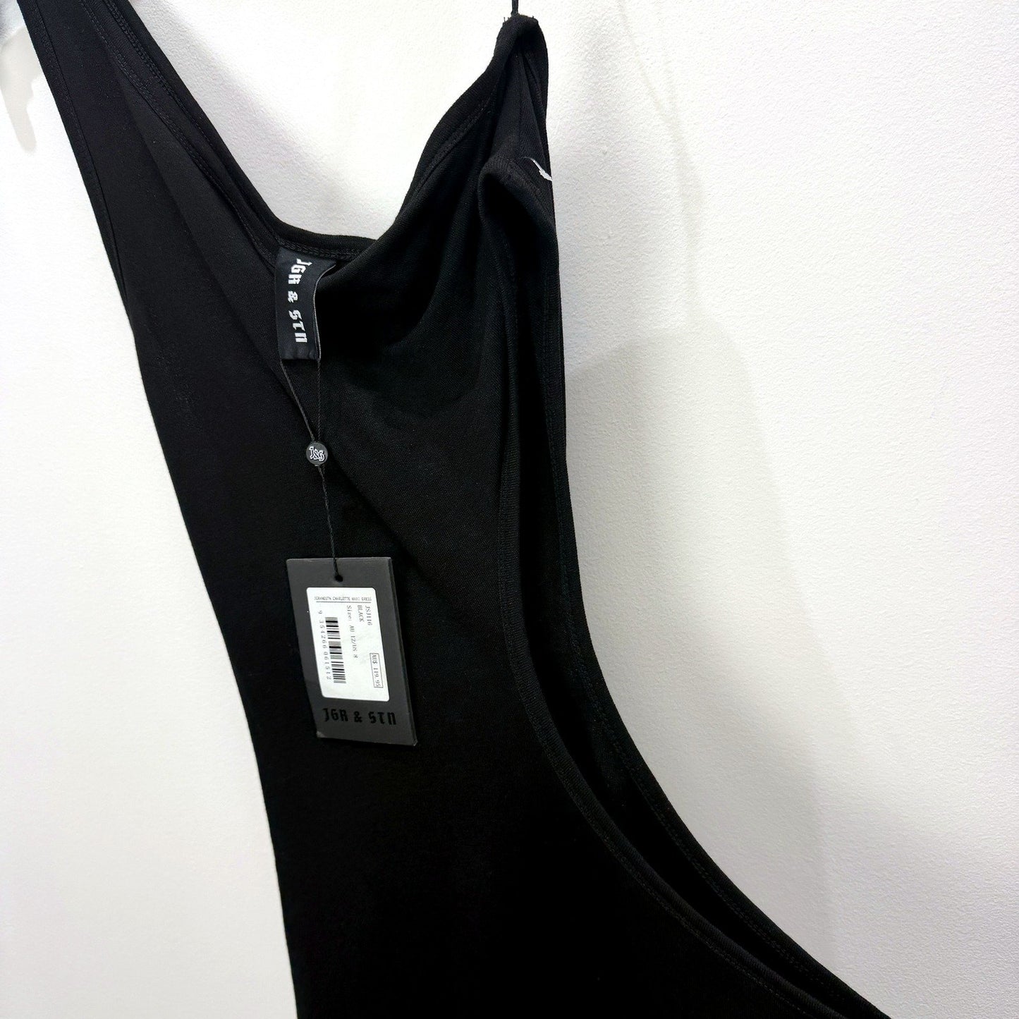 JGR & STN Womens Bare Shoulder Midi Dress in Black, Sleeveless Size 12 NEW
