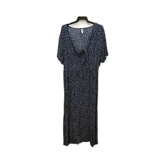 & Me Womens Floral Print Navy Blue and White Dress by - Size 16