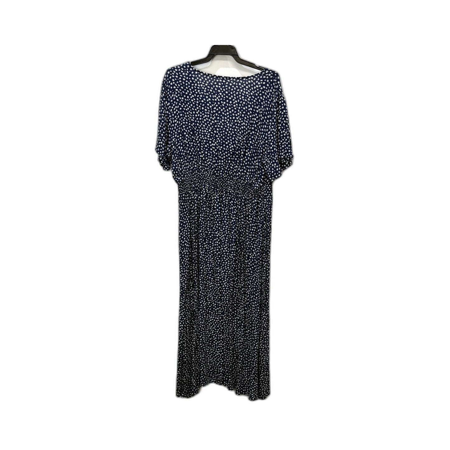 & Me Womens Floral Print Navy Blue and White Dress by - Size 16