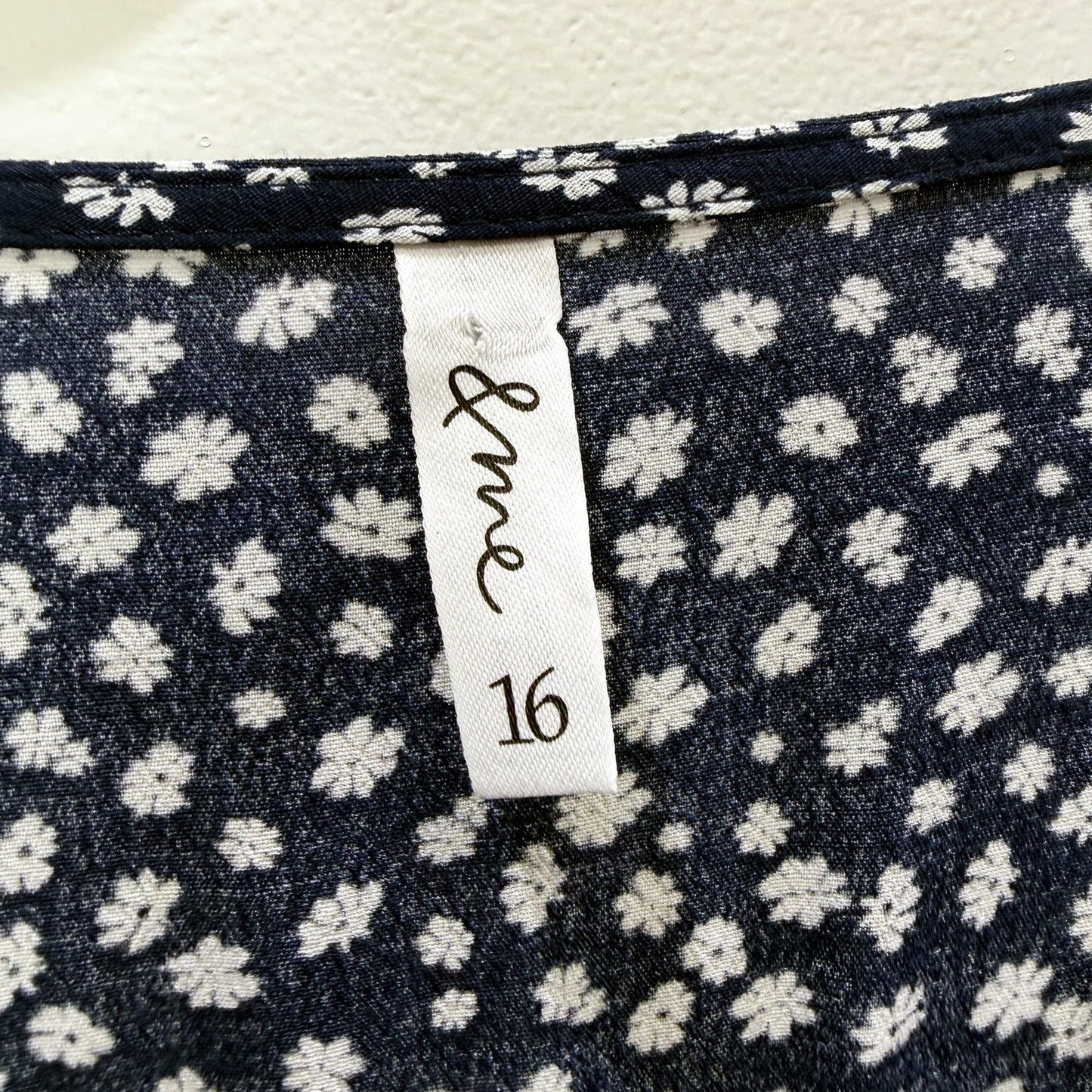& Me Womens Floral Print Navy Blue and White Dress by - Size 16