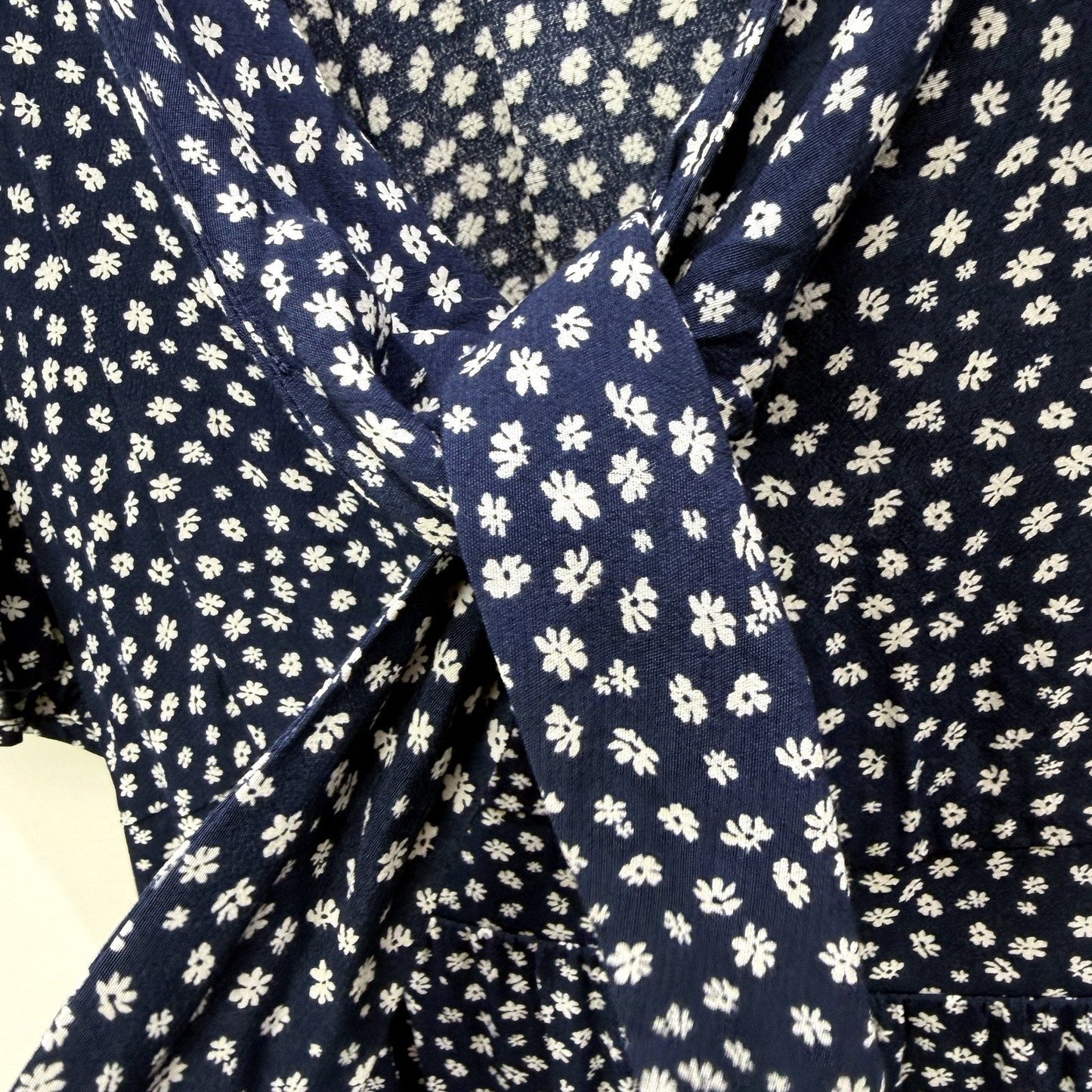 & Me Womens Floral Print Navy Blue and White Dress by - Size 16