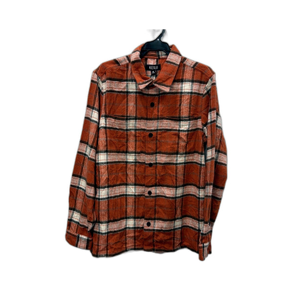 Kenji Mens Plaid Flannel Shirt Button Down Casual Multi Color Size M NEW