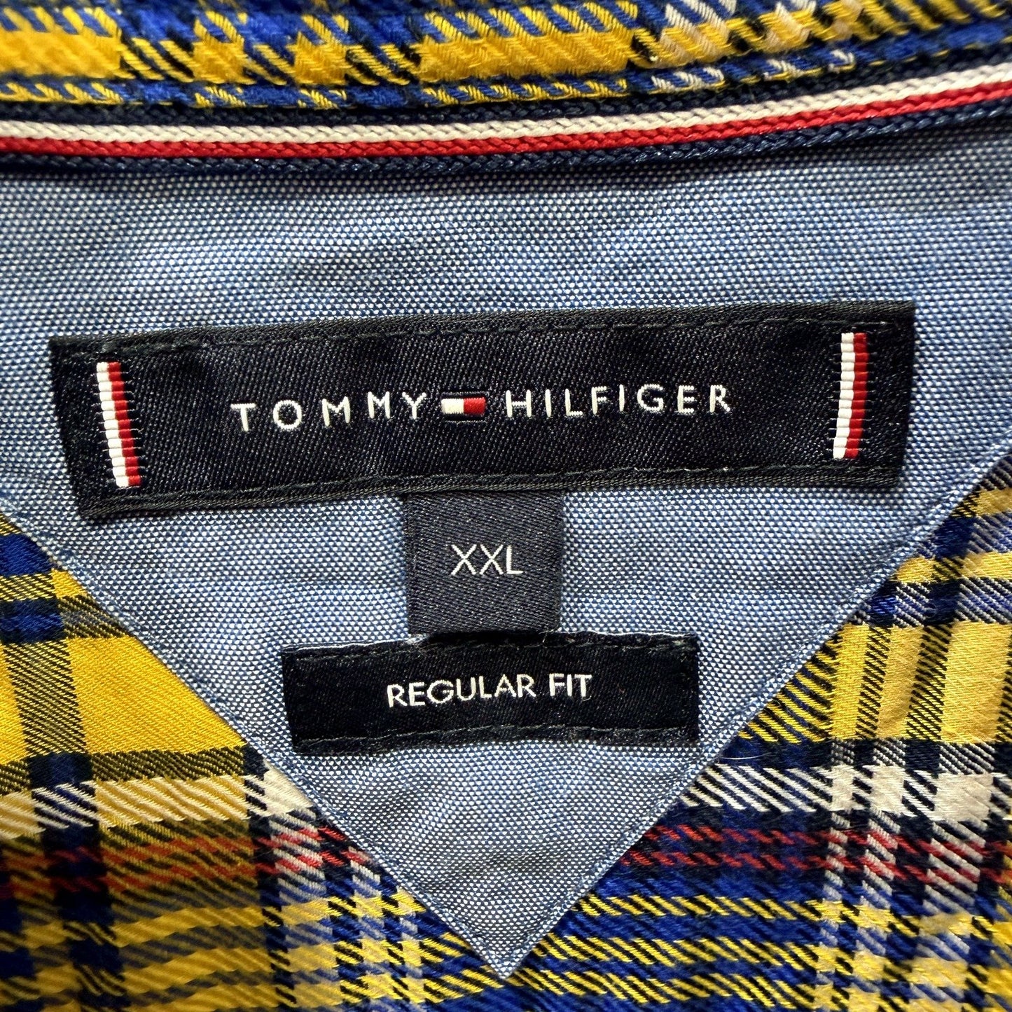 Tommy Hilfiger Mens Plaid Button-Down Shirt Cotton Casual Multicolor Size XXL