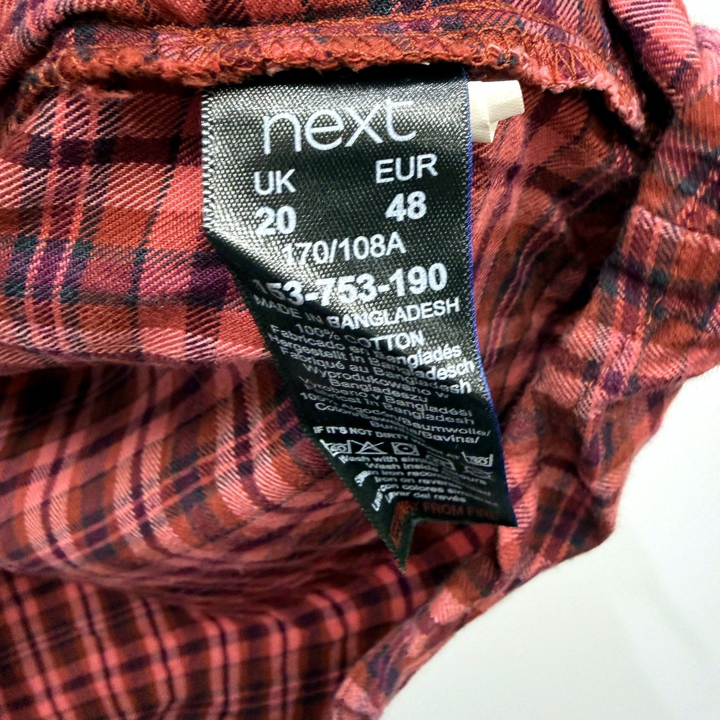 Next Womens Plaid Button-Up Shirt in Multi Color and - Size 20