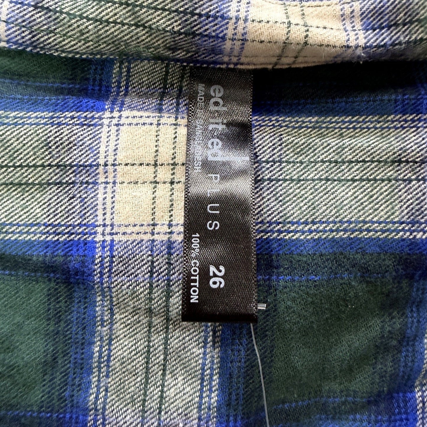 Ed.it.ed Womens Plaid Flannel Shirt Soft Cotton Button Down Long Sleeve NEW