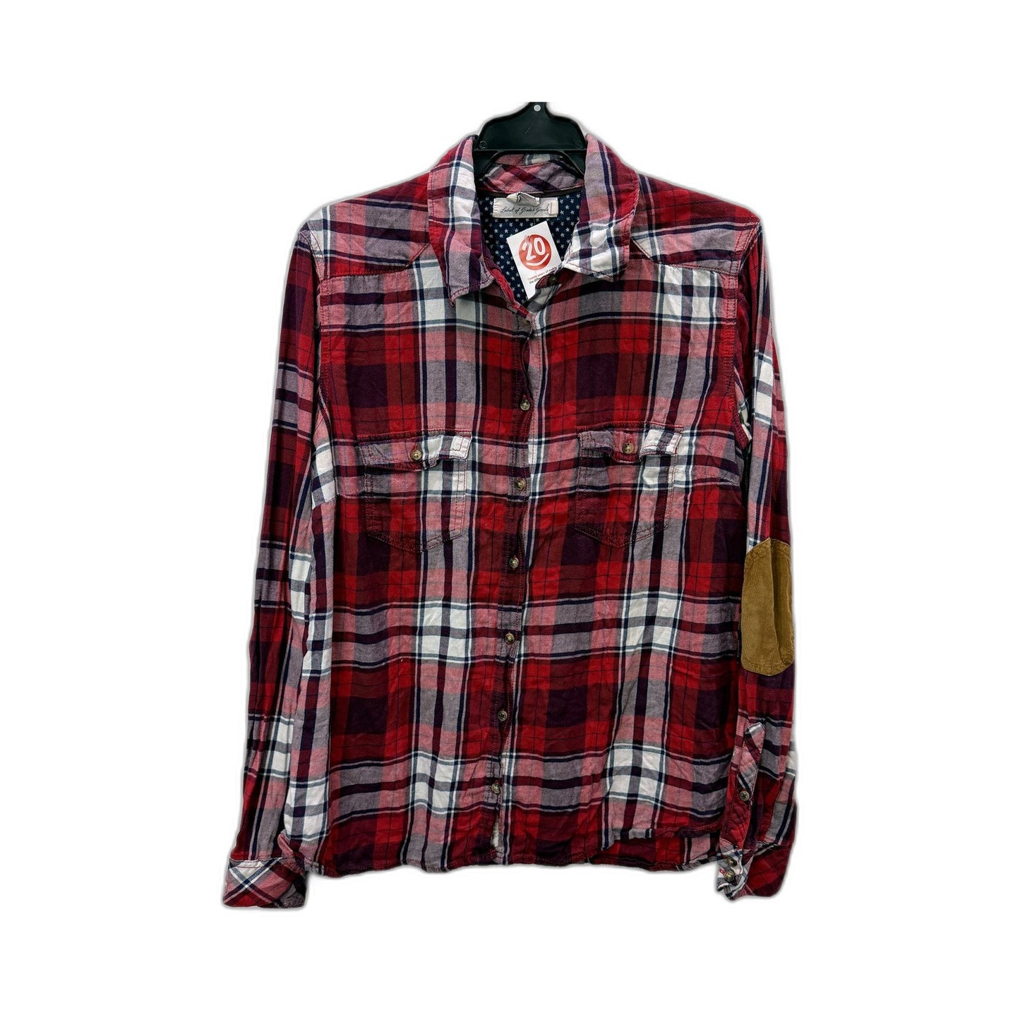 Little Eleven Paris Womens Plaid Button-Down Shirt Multi Color Size 14 NEW