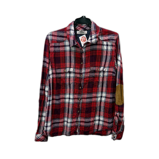 Little Eleven Paris Womens Plaid Button-Down Shirt Multi Color Size 14 NEW