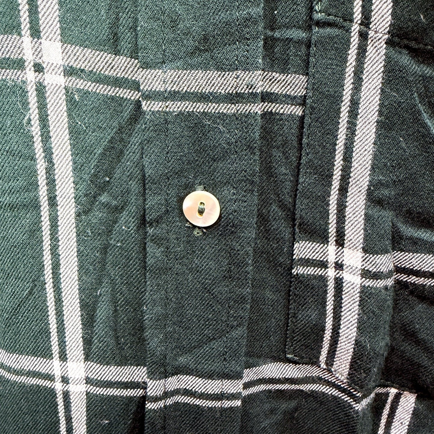 H&M Womens Green Plaid Button-Down Shirt - Casual Comfortable Fit Size 10