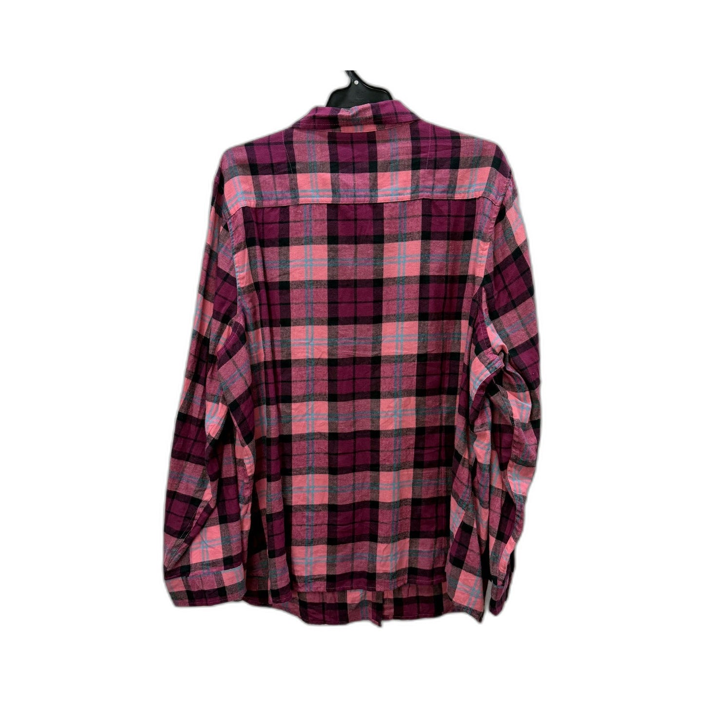 George Mens Plaid Button-Down Shirt in Multi Color Burgundy & - Size 24