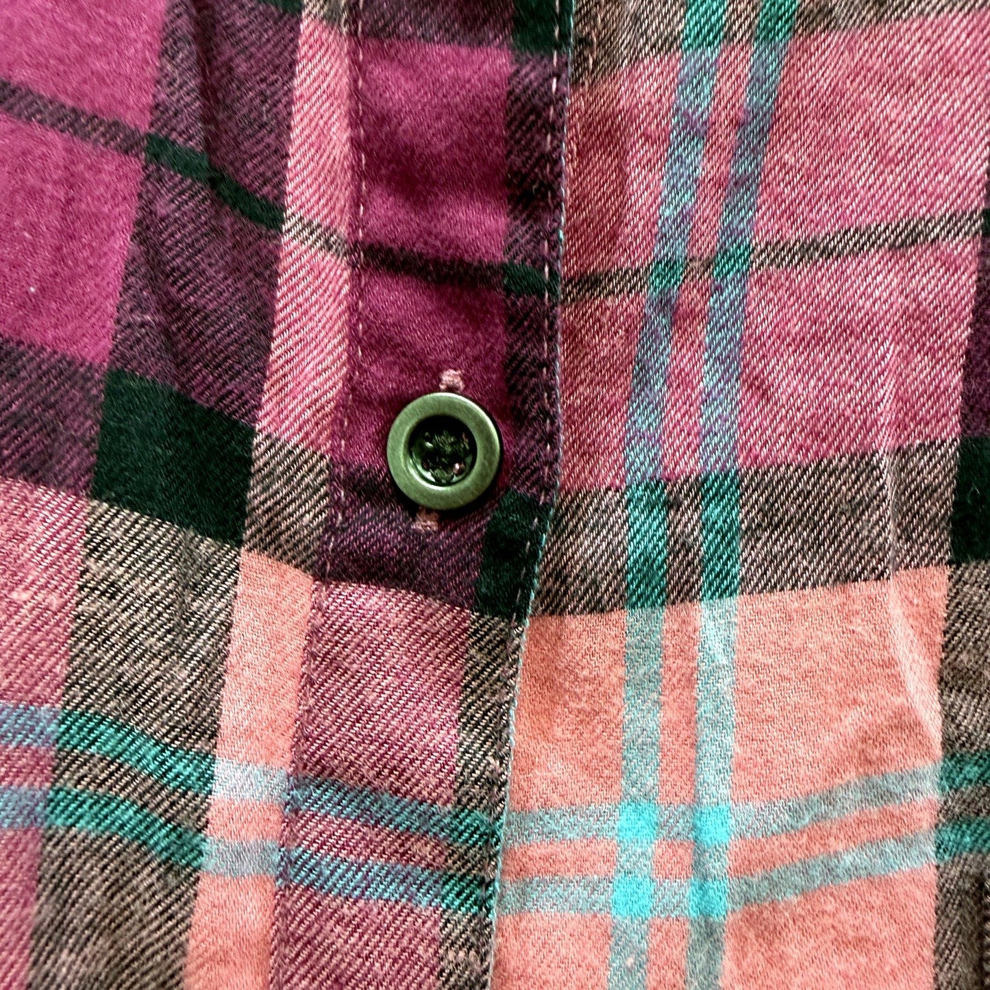 George Mens Plaid Button-Down Shirt in Multi Color Burgundy & - Size 24