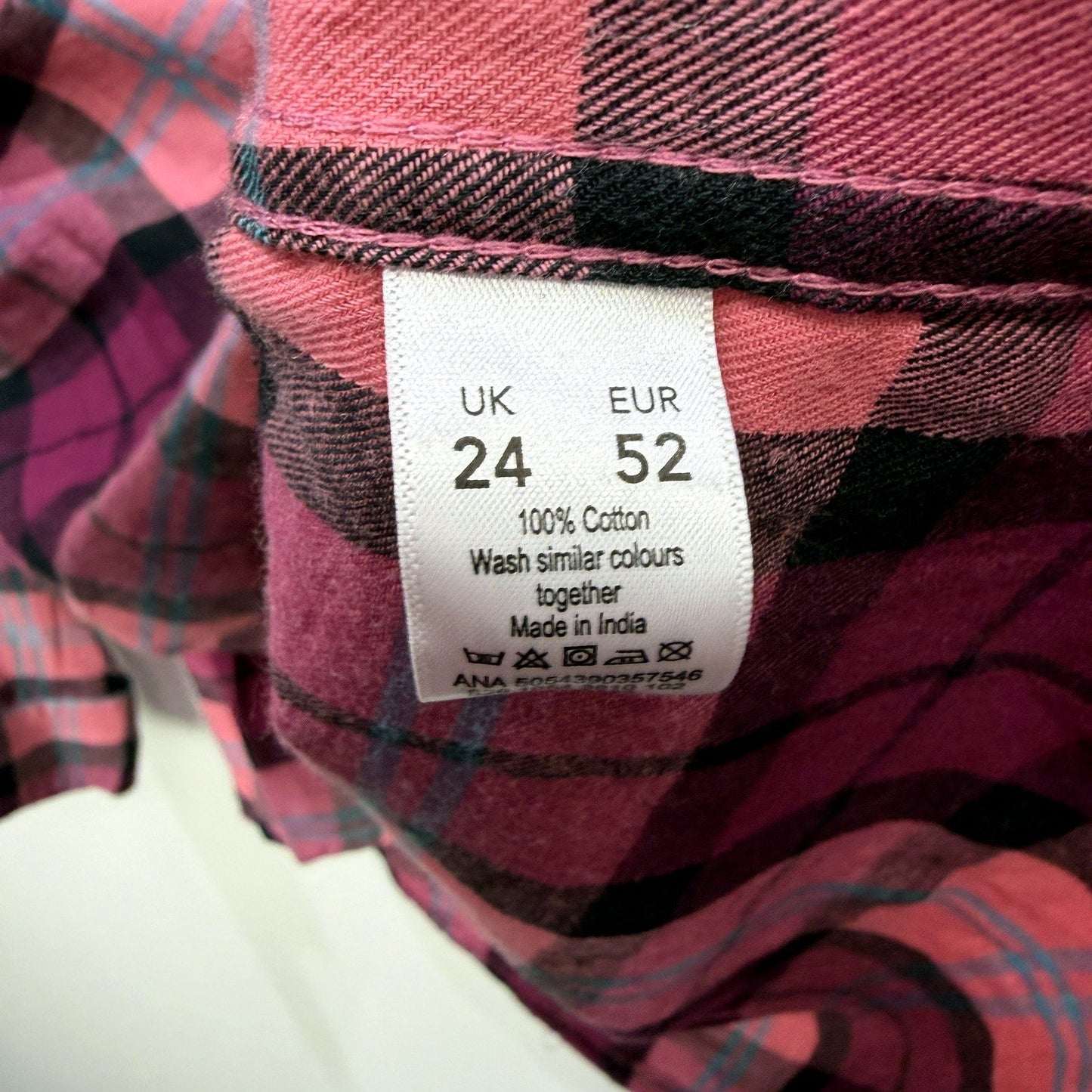 George Mens Plaid Button-Down Shirt in Multi Color Burgundy & - Size 24