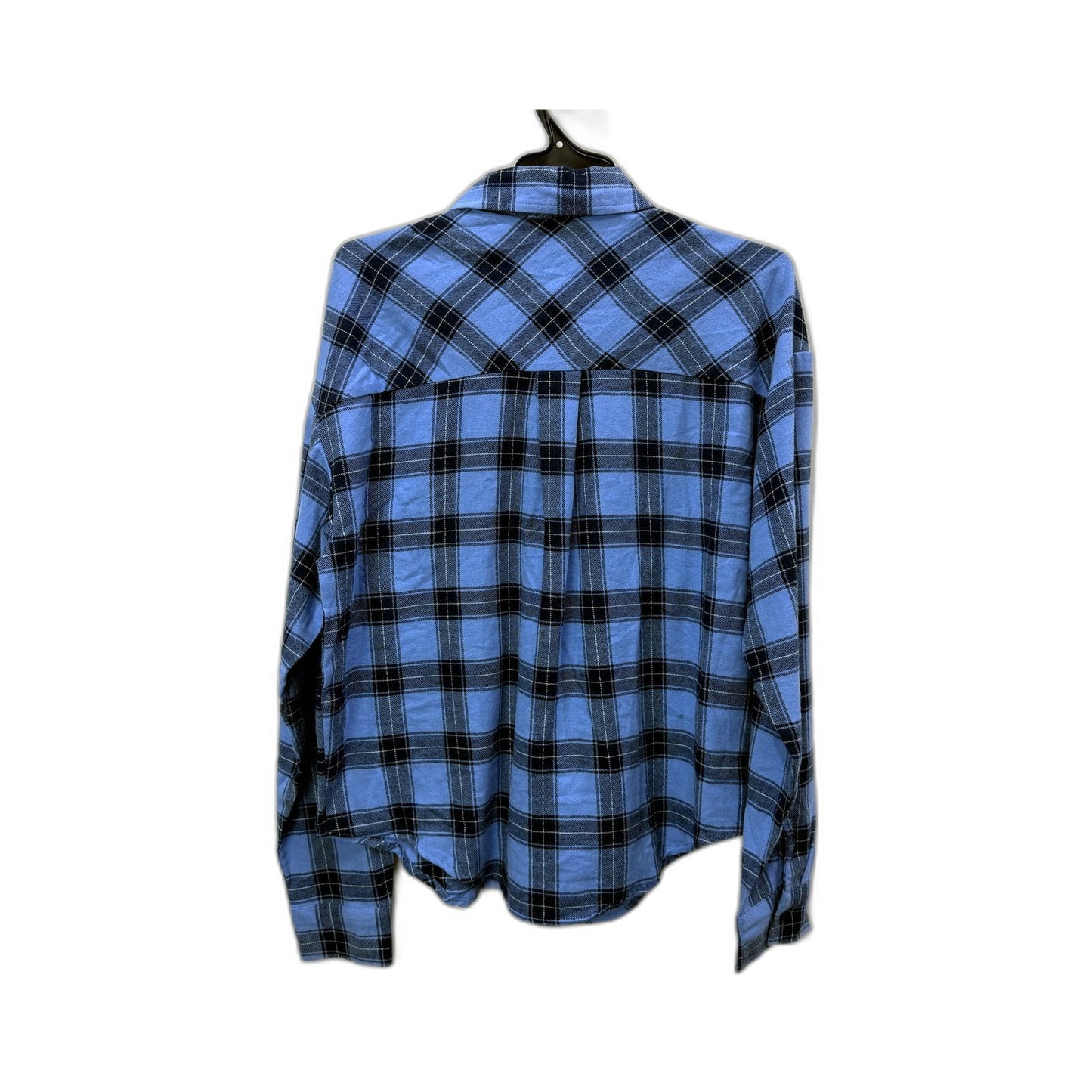 Forever 21 Womens Plaid Button-Down Casual Shirt in Blue and Black, Size S