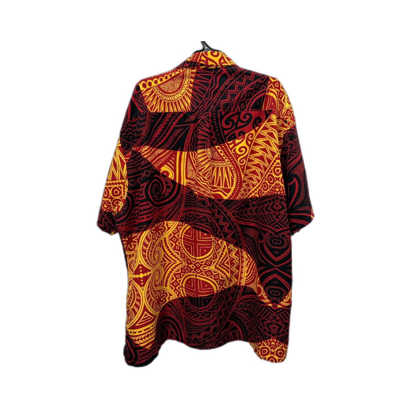 Aisokula Mens Oversized Tribal Print Button-Down Shirt Multi Color Size 4XL