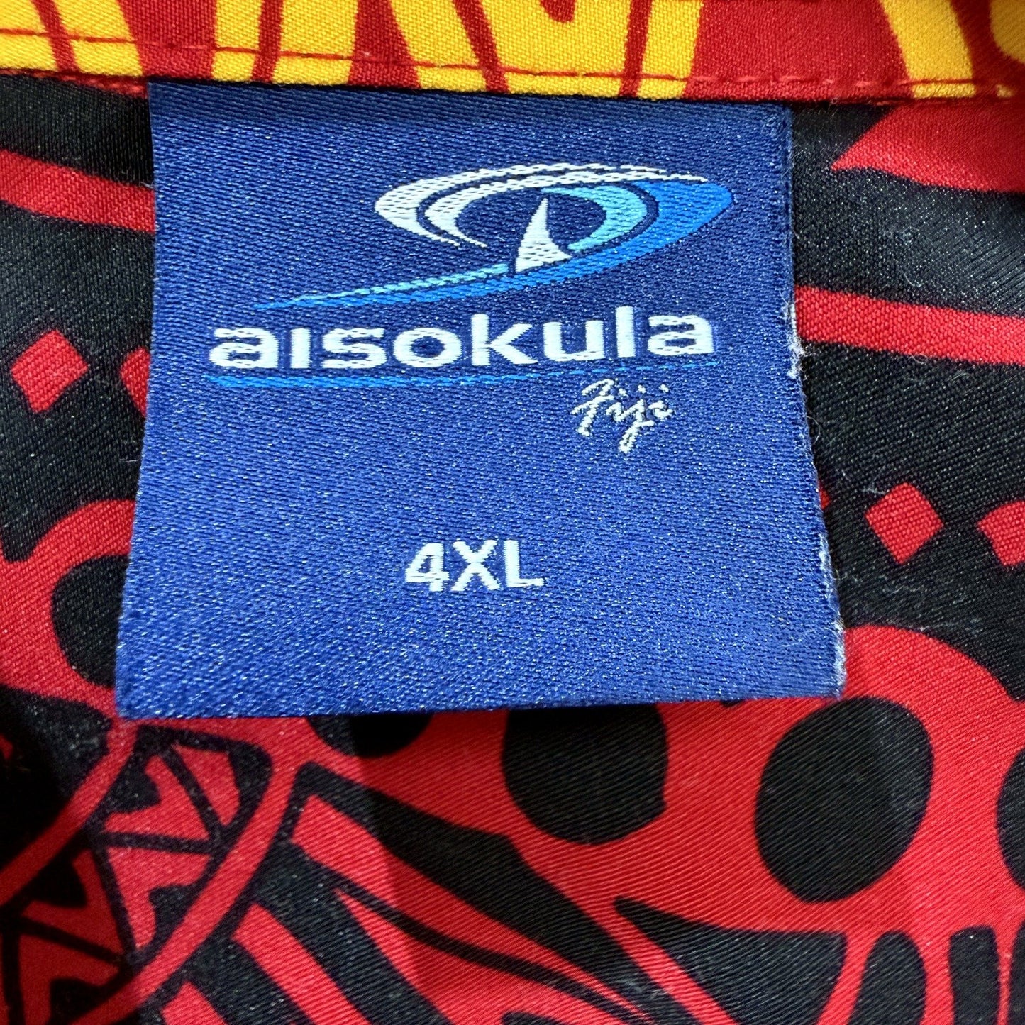 Aisokula Mens Oversized Tribal Print Button-Down Shirt Multi Color Size 4XL