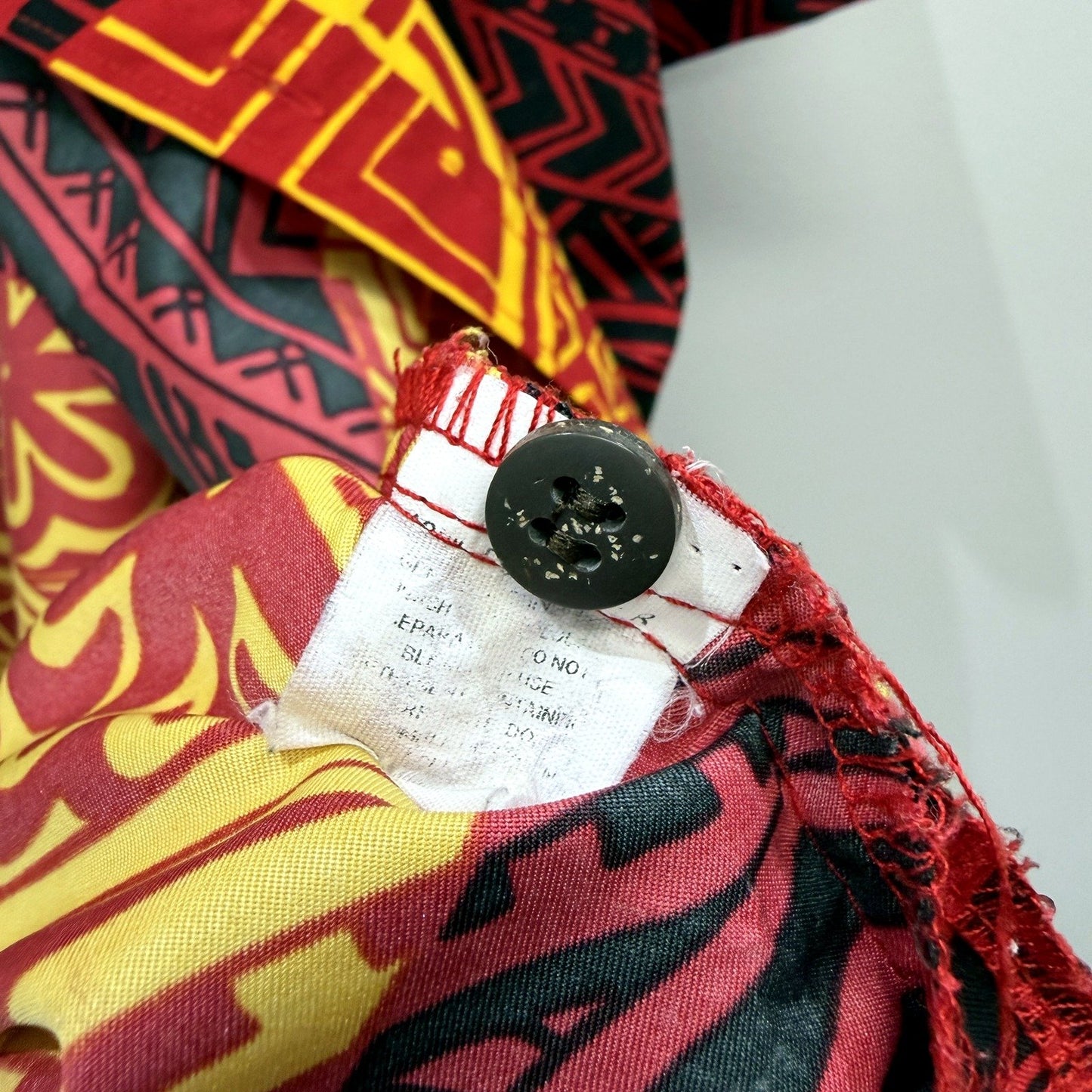 Aisokula Mens Oversized Tribal Print Button-Down Shirt Multi Color Size 4XL