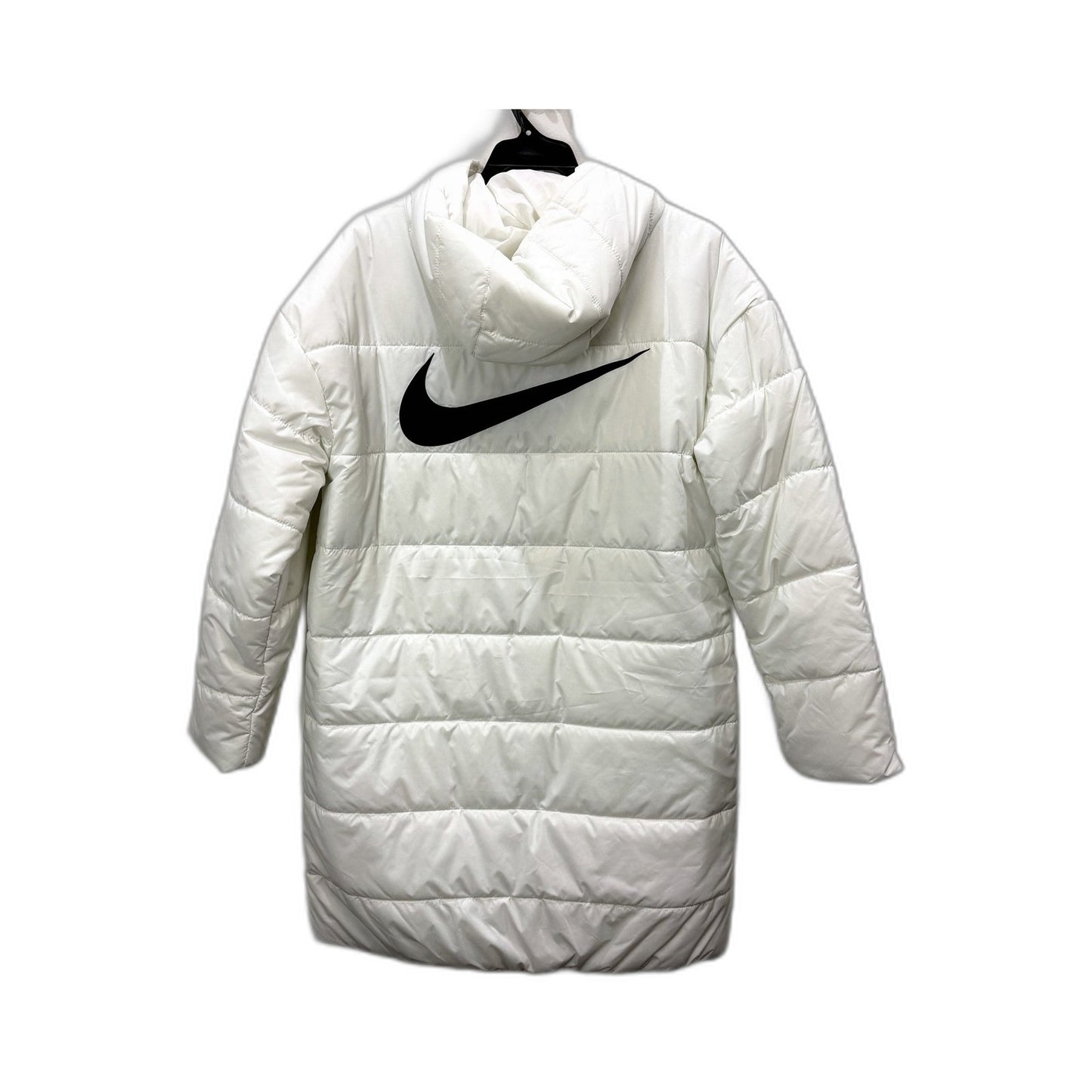 Nike Womens Hooded Insulated Puffer Jacket White Winter Coat S NEW