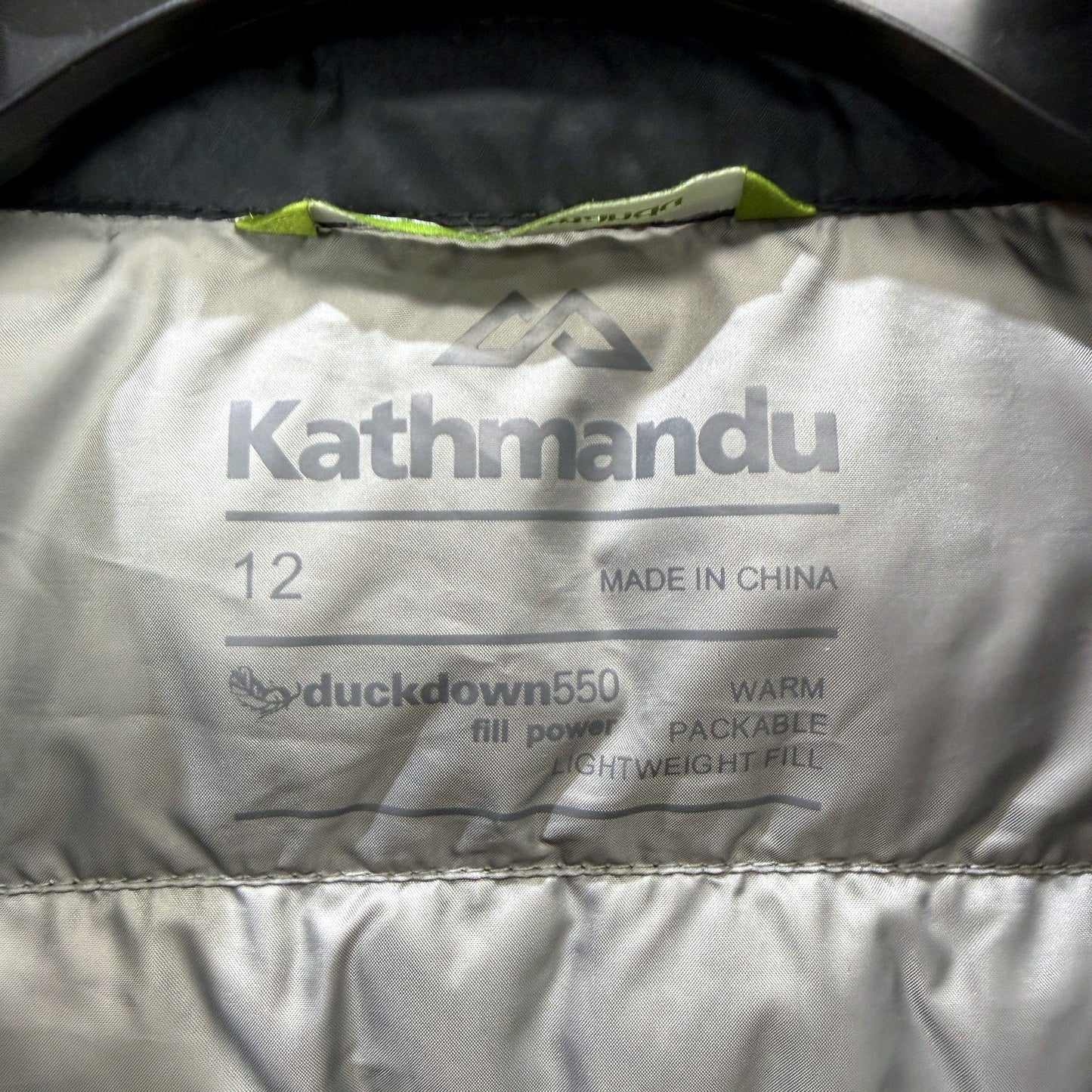 Kathmandu Womens Lightweight Puffer Jacket Black Packable Warm Size 12