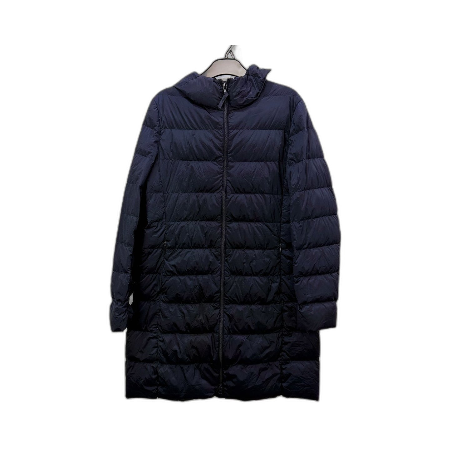 UNIQLO Womens Navy Seamless Down Long Puffer Coat Warm Insulation Size M