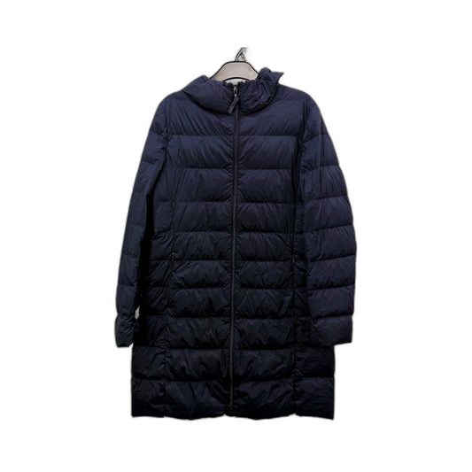UNIQLO Womens Navy Seamless Down Long Puffer Coat Warm Insulation Size M