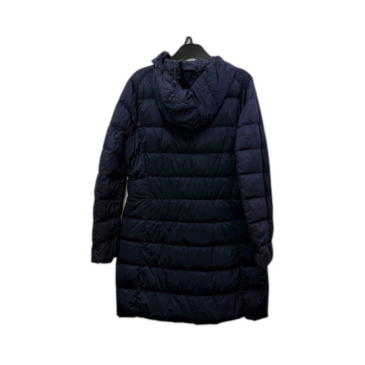 UNIQLO Womens Navy Seamless Down Long Puffer Coat Warm Insulation Size M