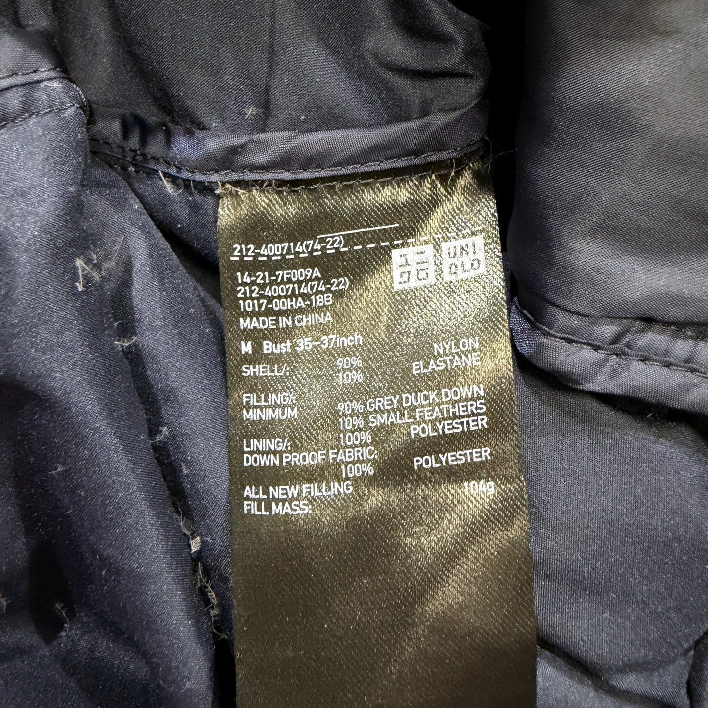 UNIQLO Womens Navy Seamless Down Long Puffer Coat Warm Insulation Size M
