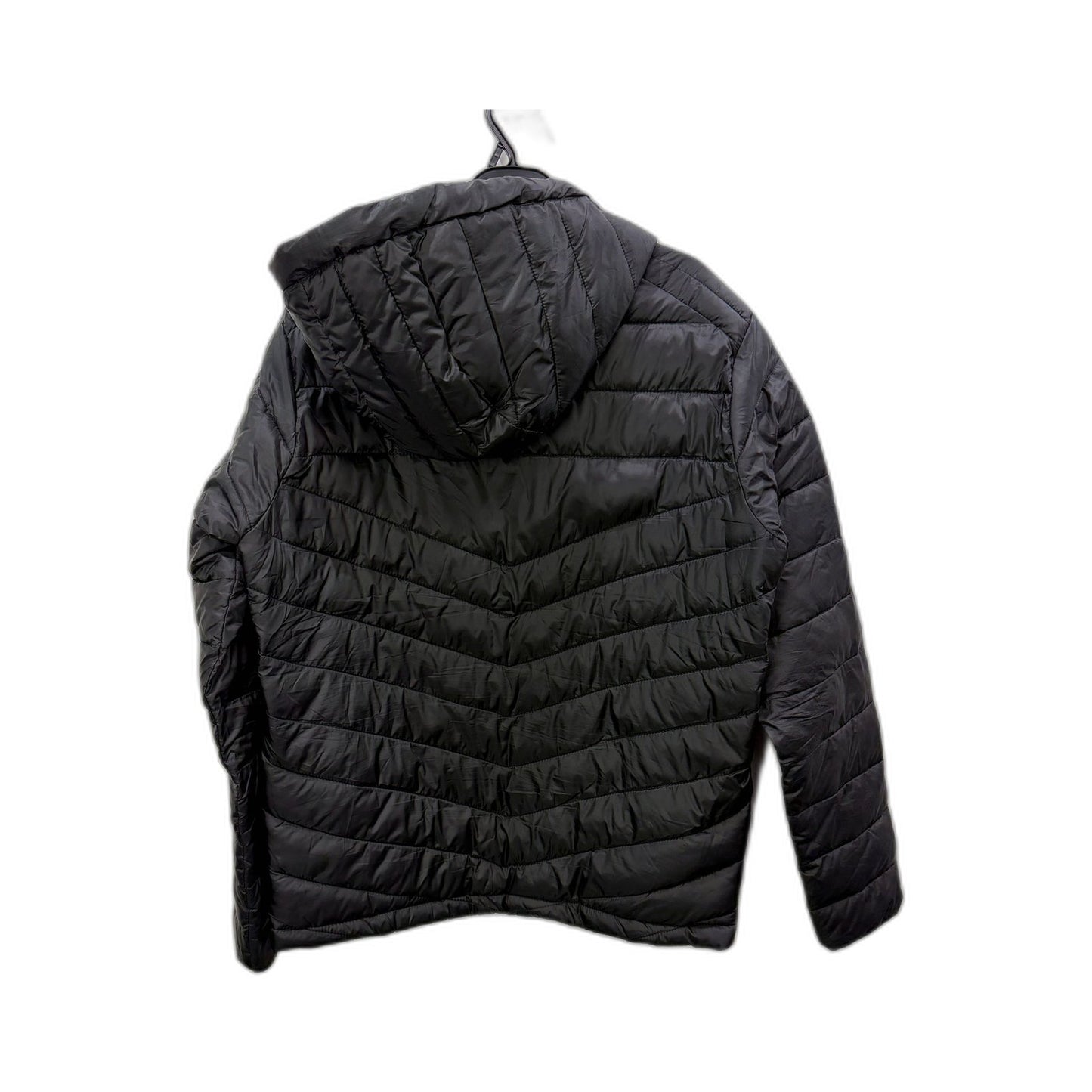 Jack & Jones Mens Hooded Puffer Jacket in Black with Quilted Nylon Design Size M