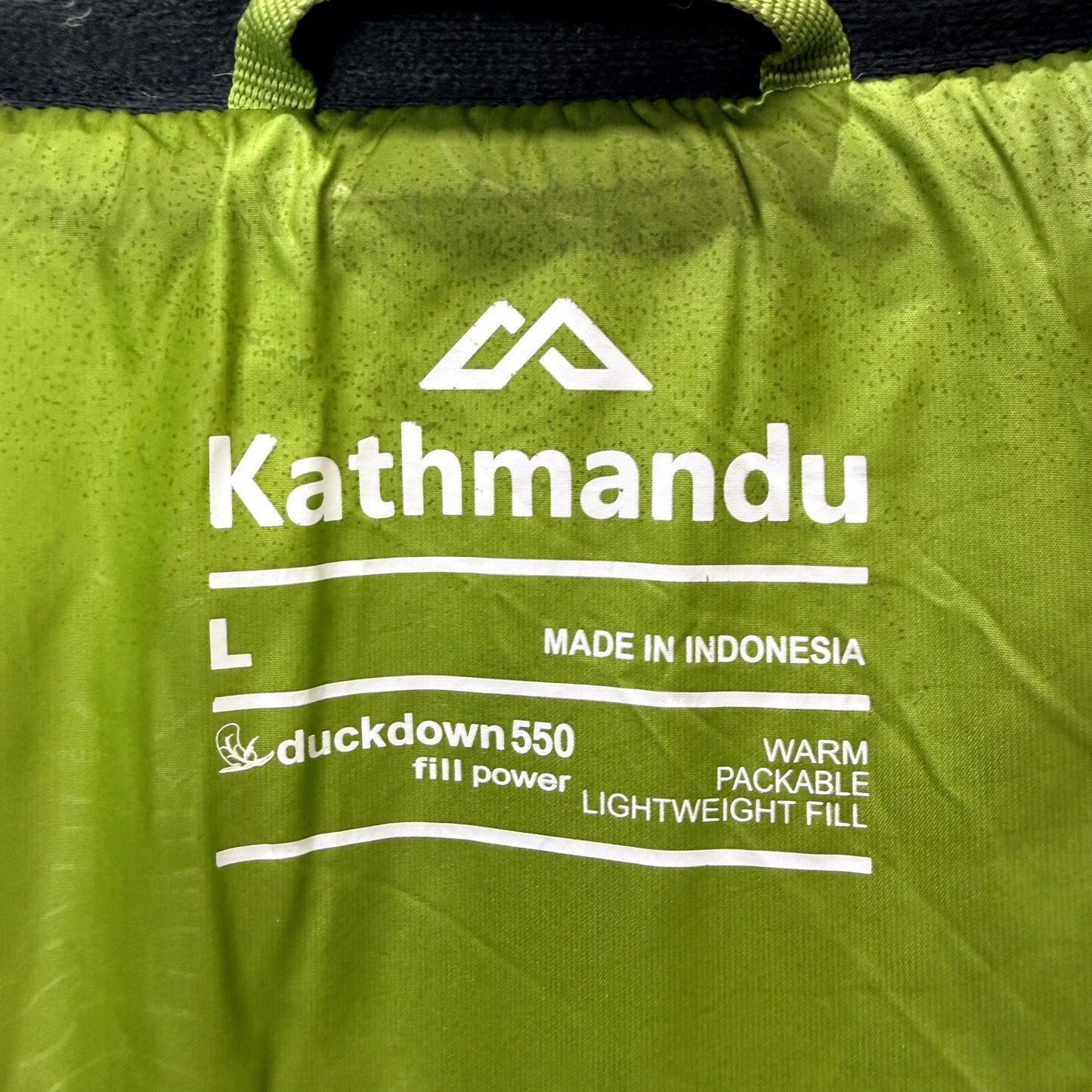 Kathmandu Mens Duckdown 550 Puffer Jacket Black Lightweight Packable Size L