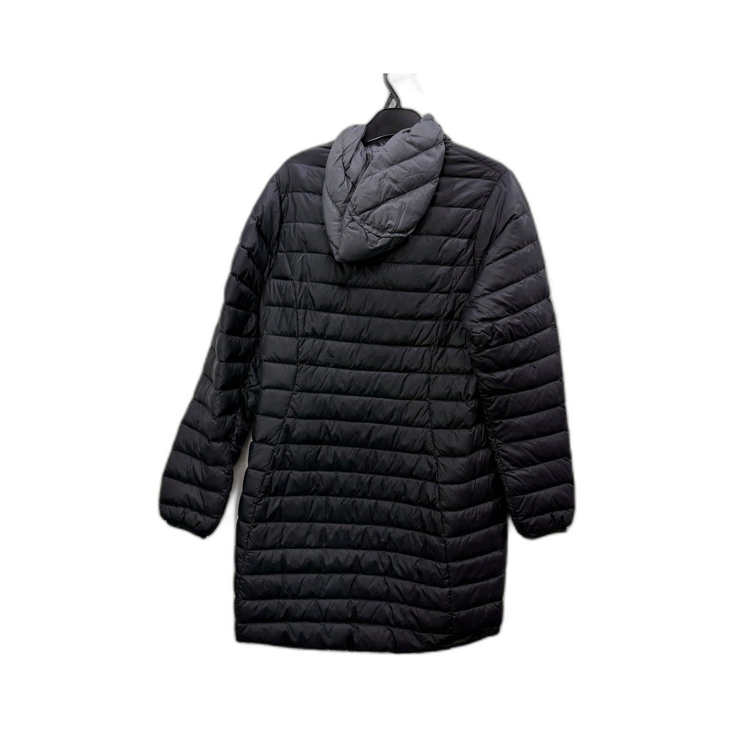Macpac Womens Hooded Puffer Jacket Black Nylon Quilted Insulated Size 10