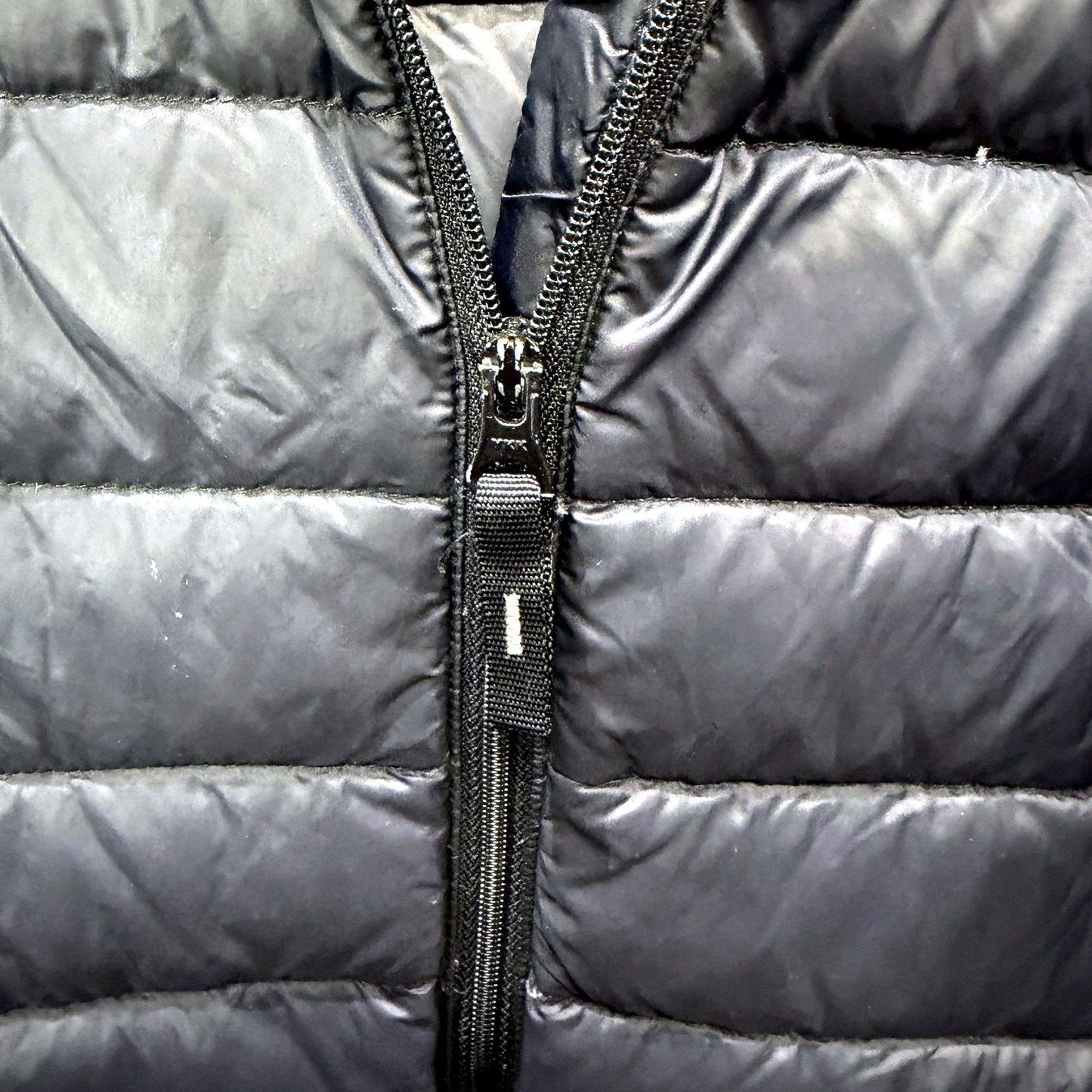 Macpac Womens Hooded Puffer Jacket Black Nylon Quilted Insulated Size 10