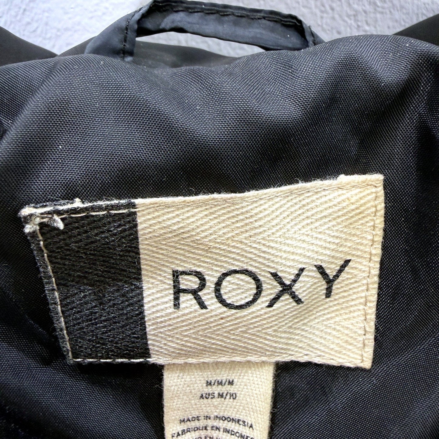 Roxy Womens Warm Hooded Ocean Ways Puffer Jacket in Navy Size 10