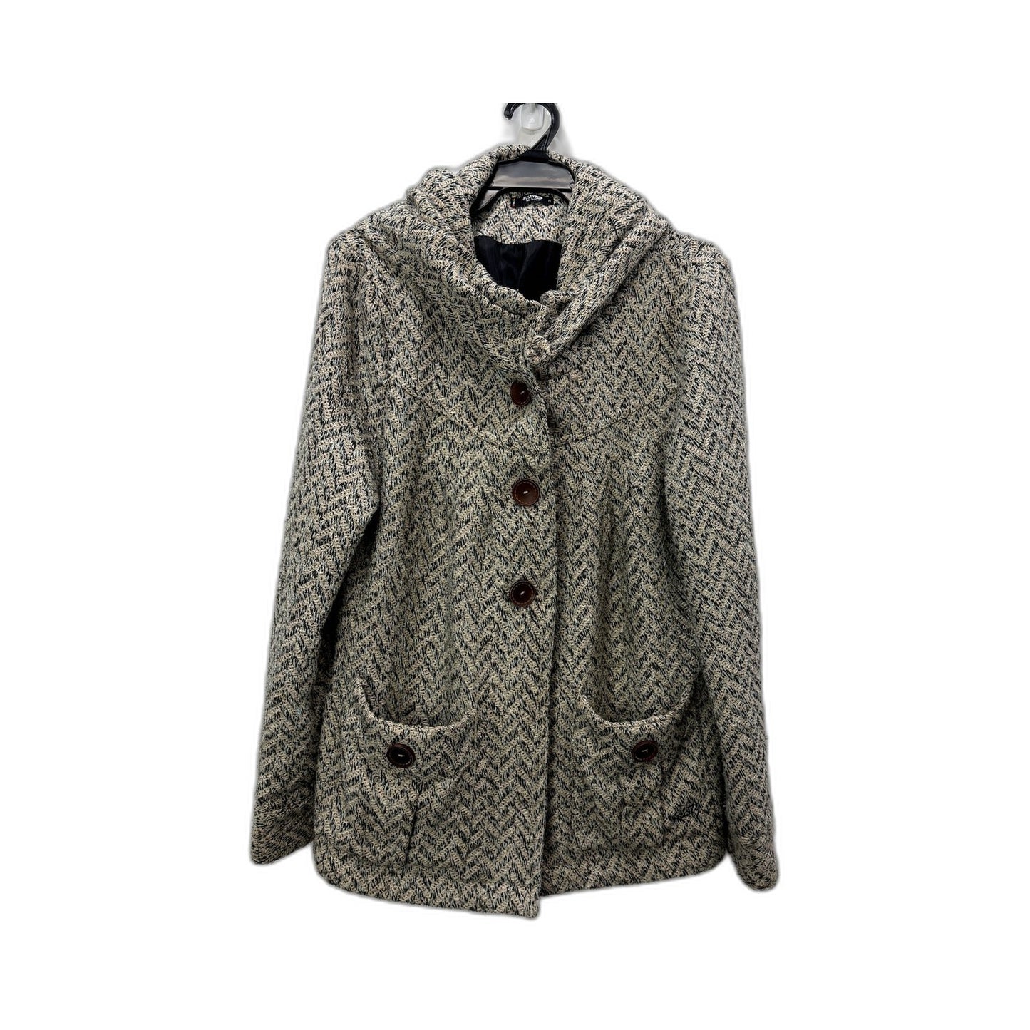 Rusty Womens Button-Up Knit Jacket Multi Color// Tweed Cotton Blend Size 14