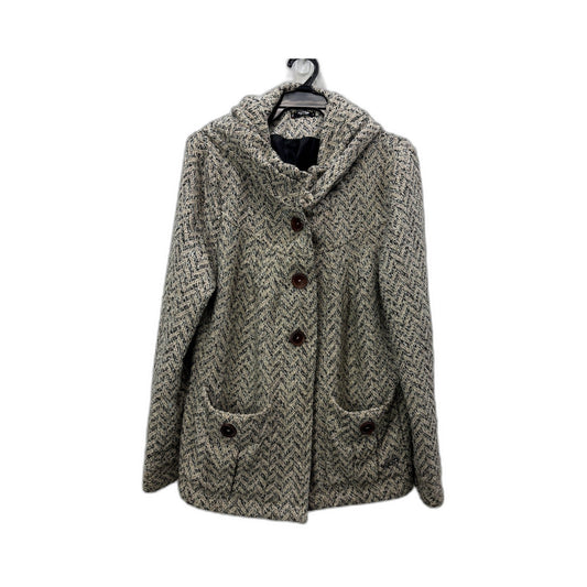 Rusty Womens Button-Up Knit Jacket Multi Color// Tweed Cotton Blend Size 14