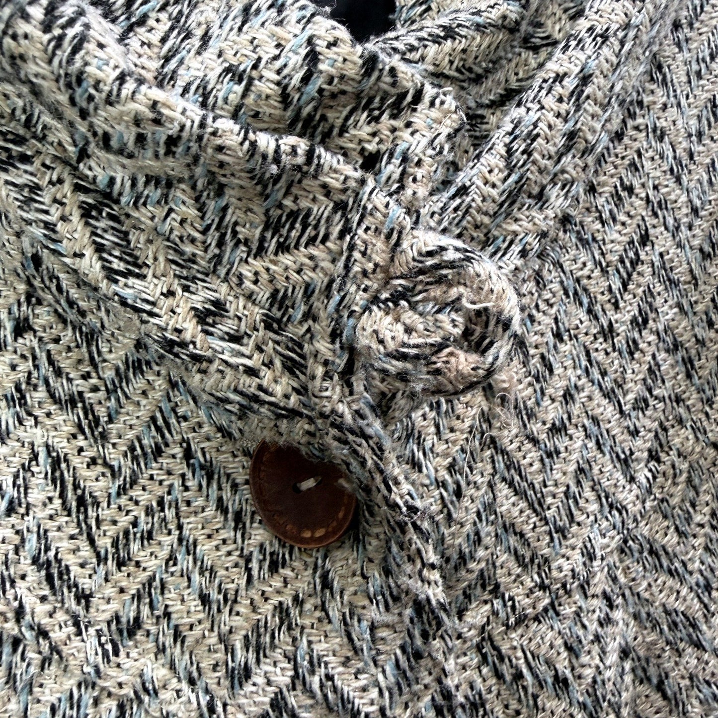 Rusty Womens Button-Up Knit Jacket Multi Color// Tweed Cotton Blend Size 14