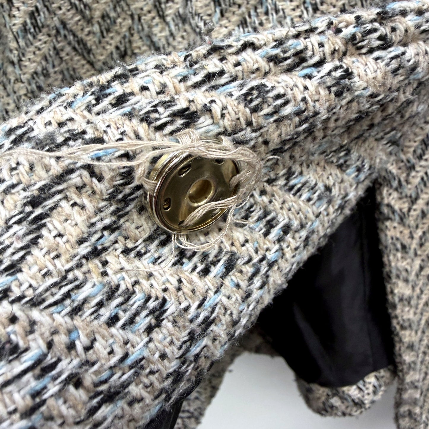 Rusty Womens Button-Up Knit Jacket Multi Color// Tweed Cotton Blend Size 14