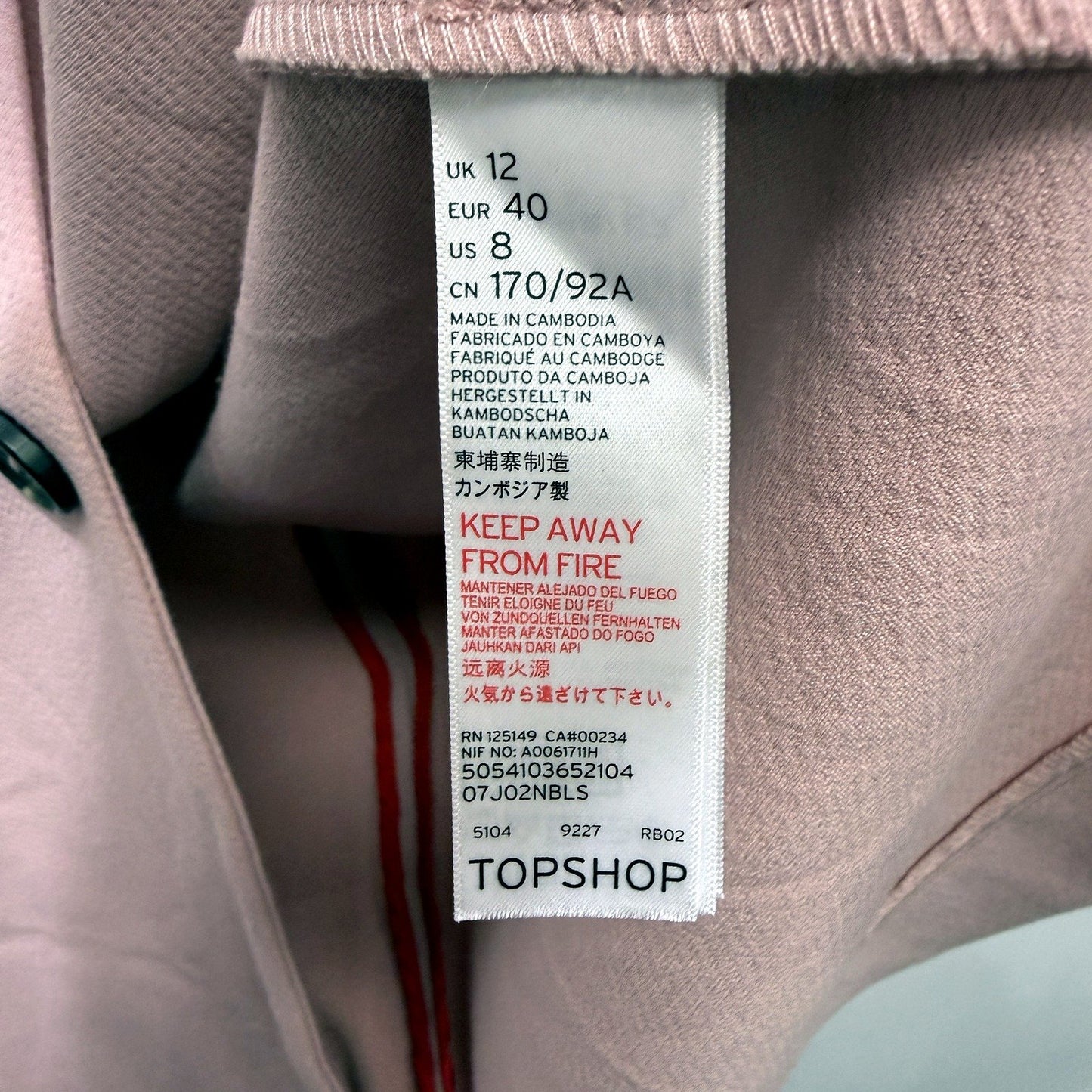 Topshop Womens Lightweight Casual Outerwear Coat in Pink Size 12 NEW