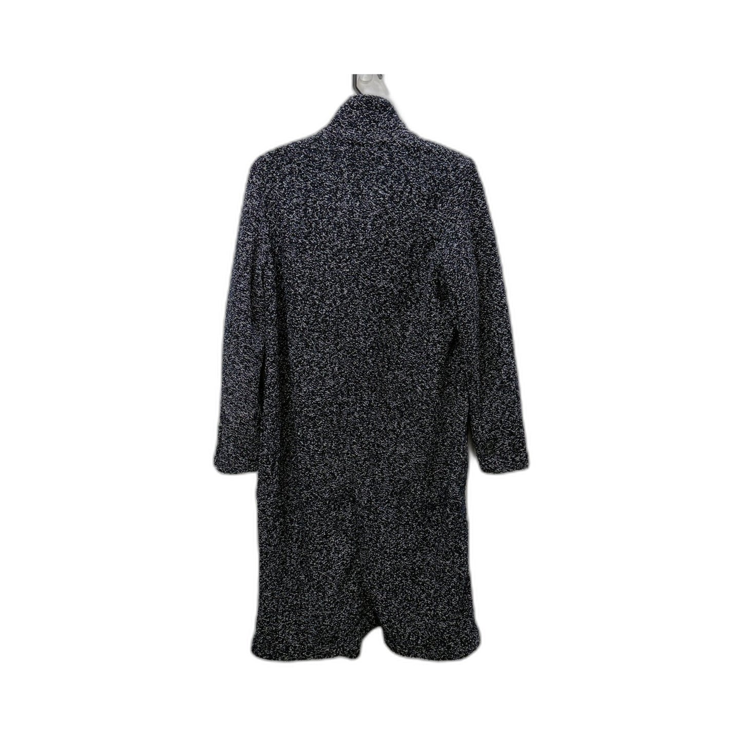 Espirit Womens Textured Knit Overcoat Multi Color Black Navy White Size 12