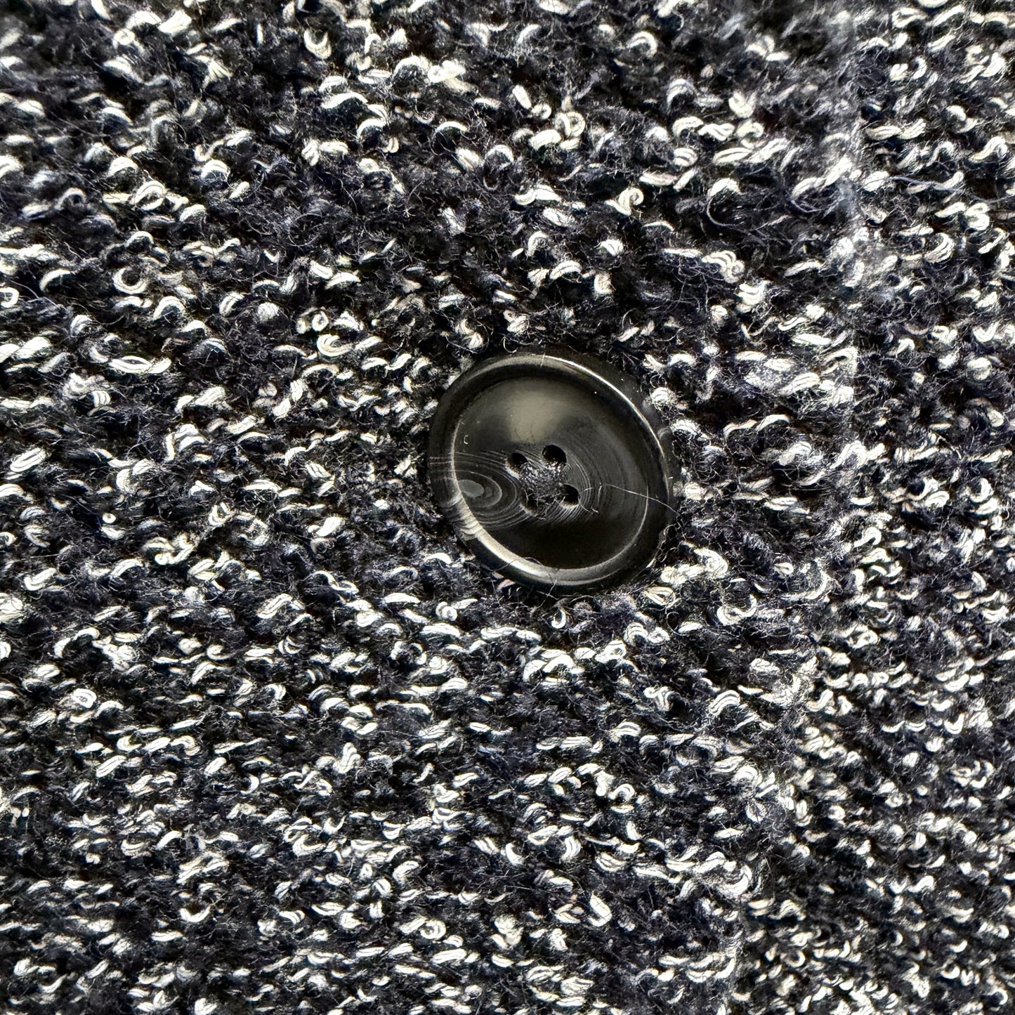 Espirit Womens Textured Knit Overcoat Multi Color Black Navy White Size 12