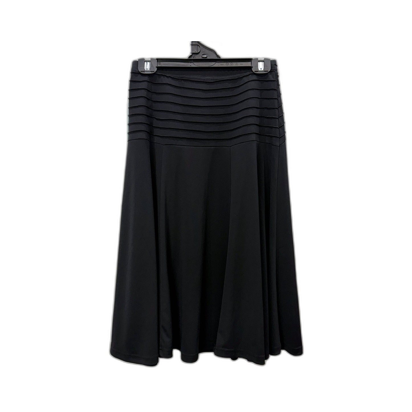 Black Pepper Womens Pleated Midi Skirt Elastic Waist Knee Length Size 10 NEW